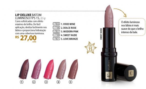 Batom Lip Deluxe Luminoso