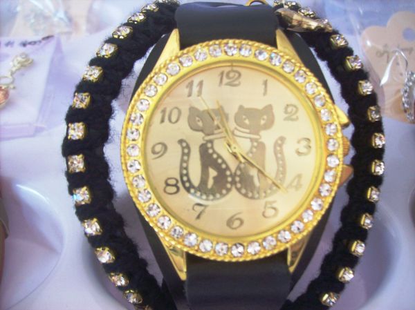 Relógio feminino Preto strass